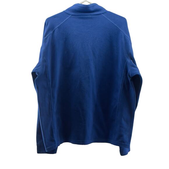 LL Bean Fleece Pullover Jacket Blue 1/4 Zip Sweatshirt Long Sleeve Men Sz Large - Picture 2 of 6